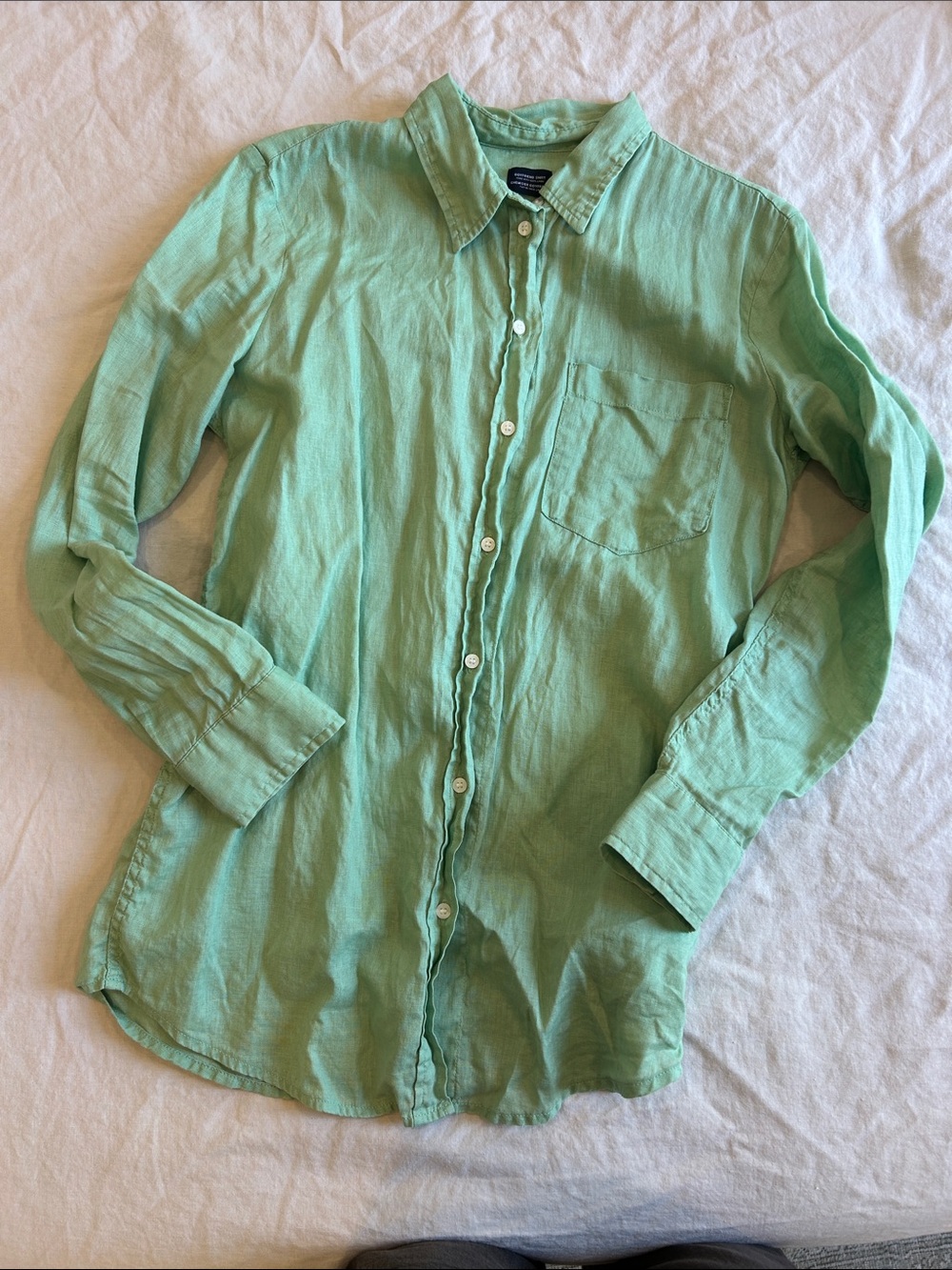 Light Green Gap boyfriend shirt